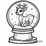 Delightful Reindeer Snow Globe Coloring Pages 4