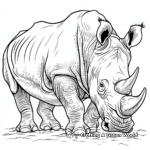 Detailed African Rhino Coloring Pages 1