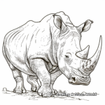 Detailed African Rhino Coloring Pages 2