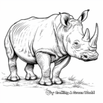 Detailed African Rhino Coloring Pages 3