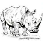 Detailed African Rhino Coloring Pages 4