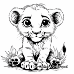 Detailed Baby Lion Cub Coloring Sheets 2