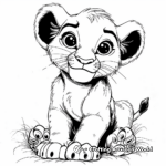 Detailed Baby Lion Cub Coloring Sheets 3