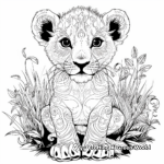 Detailed Baby Lion Cub Coloring Sheets 4