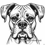 Detailed Boxer Dog Face Coloring Pages 1