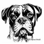 Detailed Boxer Dog Face Coloring Pages 2