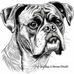 Detailed Boxer Dog Face Coloring Pages 3