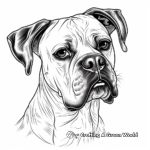 Detailed Boxer Dog Face Coloring Pages 4