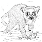 Detailed Brown Lemur Coloring Pages for Adults 2