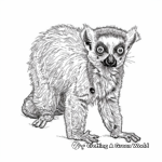 Detailed Brown Lemur Coloring Pages for Adults 3