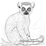 Detailed Brown Lemur Coloring Pages for Adults 4