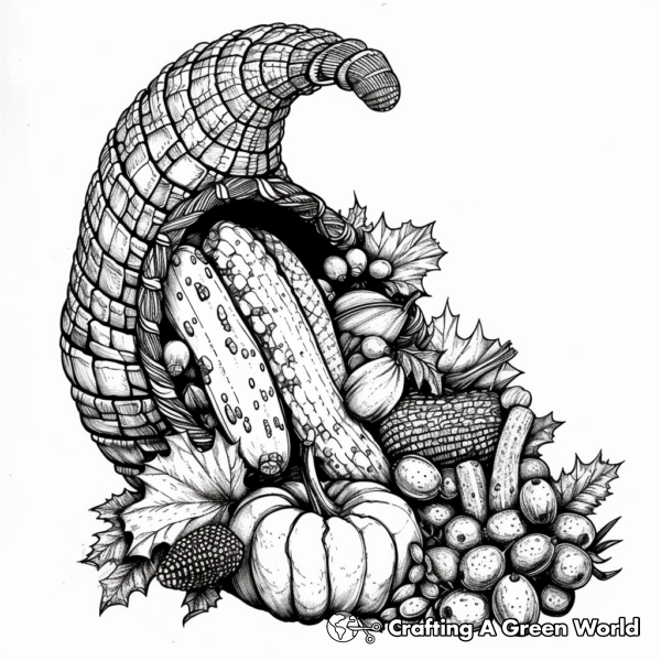 Cornucopia Food Coloring Pages - Free &amp; Printable!