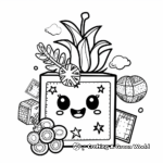 Detailed Kawaii Geometric Shapes Coloring Pages for Adults 2