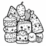 Detailed Kawaii Geometric Shapes Coloring Pages for Adults 3