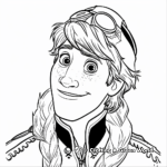 Detailed Kristoff Coloring Pages for Adults 1