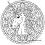 Detailed Mandala Unicorn Coloring Pages for Adults 1