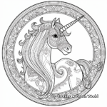 Detailed Mandala Unicorn Coloring Pages for Adults 2
