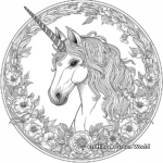 Detailed Mandala Unicorn Coloring Pages for Adults 4