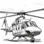 Detailed Modern Helicopter Coloring Pages for Adults 2