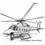 Detailed Modern Helicopter Coloring Pages for Adults 3