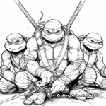Detailed Mutant Ninja Turtles Coloring Pages for Adults 3