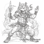 Detailed Mythical Wolf God Coloring Pages 2