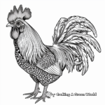 Detailed Oriental Rooster Coloring Pages 3