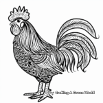Detailed Oriental Rooster Coloring Pages 4