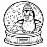 Detailed Penguin Snow Globe Coloring Pages 3
