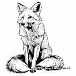 Detailed Silver Fox Coloring Pages for Adults 1