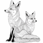 Detailed Silver Fox Coloring Pages for Adults 2