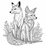 Detailed Silver Fox Coloring Pages for Adults 3