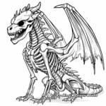 Detailed Skeletal Dragon Coloring Pages for Adults 1