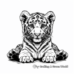 Detailed Tiger Cub Coloring Pages 1