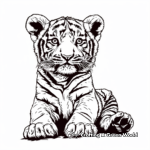 Detailed Tiger Cub Coloring Pages 2