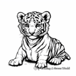 Detailed Tiger Cub Coloring Pages 4