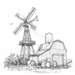 Detailed Windmill and Grain Silo Coloring Pages 4