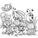 Discovering Insects: Preschool Bug Coloring Pages 1
