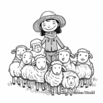 Diverse Global Shepherds and Sheep Coloring Pages 3