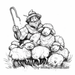 Diverse Global Shepherds and Sheep Coloring Pages 4