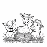 Domestic Farm Animals in August Coloring Pages 1