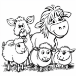 Domestic Farm Animals in August Coloring Pages 2