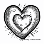 Doodle Art Style Valentine's Heart Coloring Pages 1