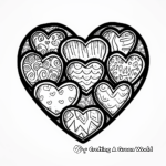 Doodle Art Style Valentine's Heart Coloring Pages 2