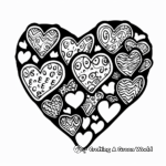 Doodle Art Style Valentine's Heart Coloring Pages 3