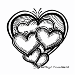 Doodle Art Style Valentine's Heart Coloring Pages 4