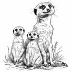 Dynamic Meerkat Family Coloring Pages 2