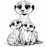 Dynamic Meerkat Family Coloring Pages 3