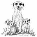 Dynamic Meerkat Family Coloring Pages 4