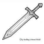 Easy-to-Color Roblox Sword Coloring Pages 1